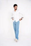 Bland jeans Rigid fabric Baggy fit light blue colour