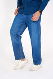 Bland jeans Rigid fabric Baggy fit  Blue color