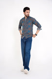 Bland jeans Rigid fabric Baggy fit mid blue colour