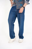 Bland jeans Rigid fabric Baggy fit mid blue colour